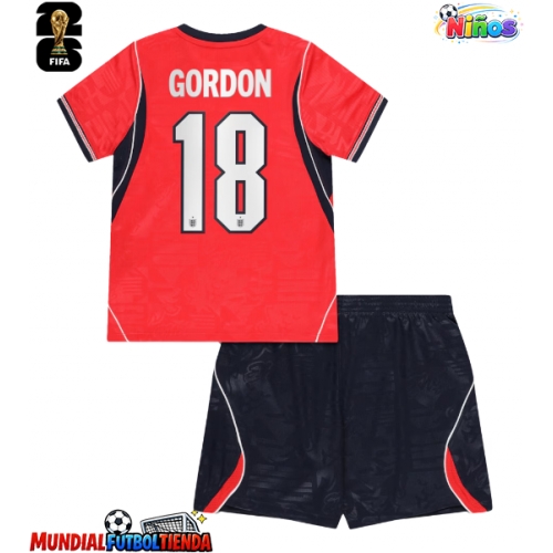 Camiseta Inglaterra Anthony Gordon #18 Segunda Equipación Replica Mundial 2026 para niños mangas cortas (+ Pantalones cortos)